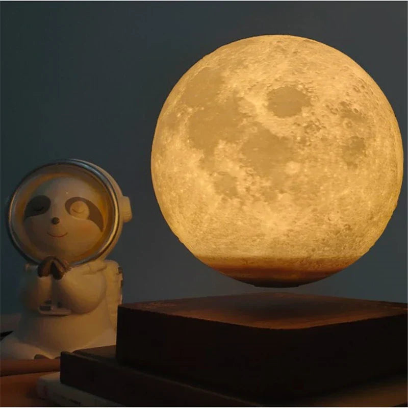 DecorBites™ Levitating Moon Lamp: LED Touch Night Light for Bedroom Decor & Gift