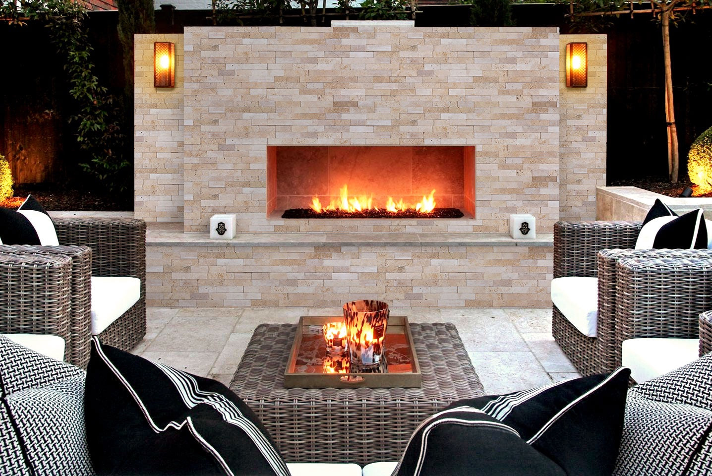 Ivory Natural Travertine Architectural 3D Ledger Panel Tile 6x24