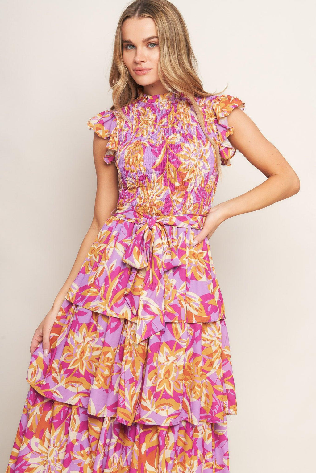 GETTING STARTED WOVEN MIDI DRESS