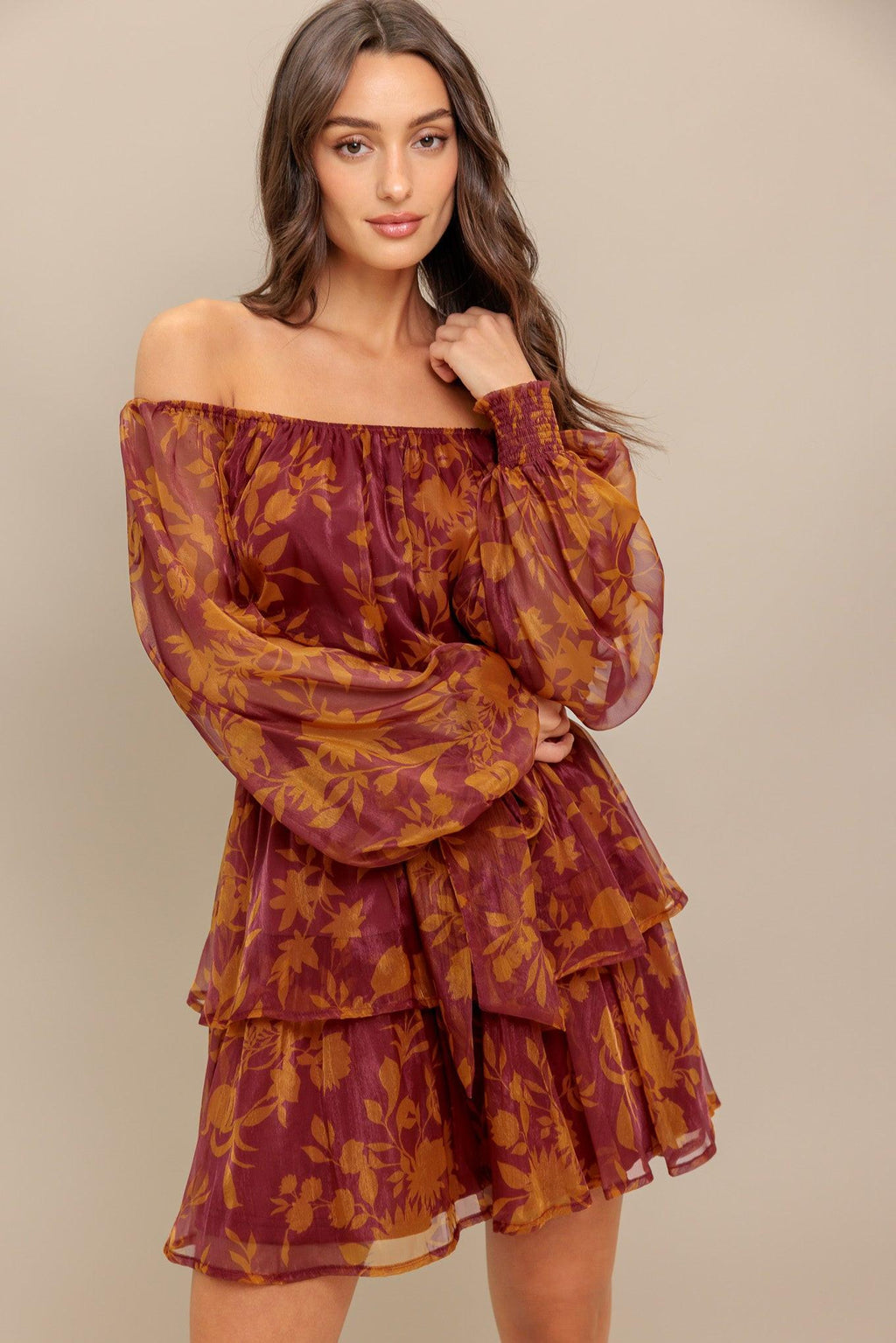 PETAL MIST WOVEN MINI DRESS