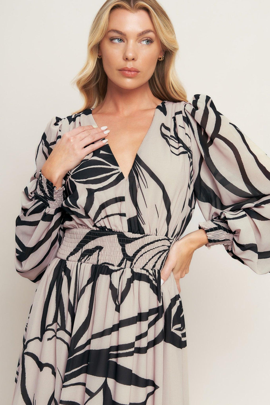 DANCING DEWDROPS WOVEN MAXI DRESS