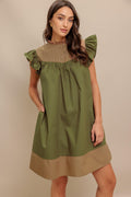 FOREST WHISPER WOVEN MINI DRESS