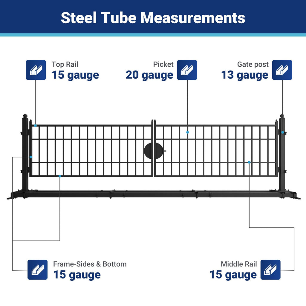 20 ft Steel Farm Driveway Gate