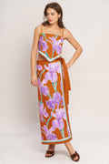 SUMMER IRIS WOVEN MIDI WRAP SKIRT
