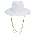 Antonella Double Chain Pierced Hat in White