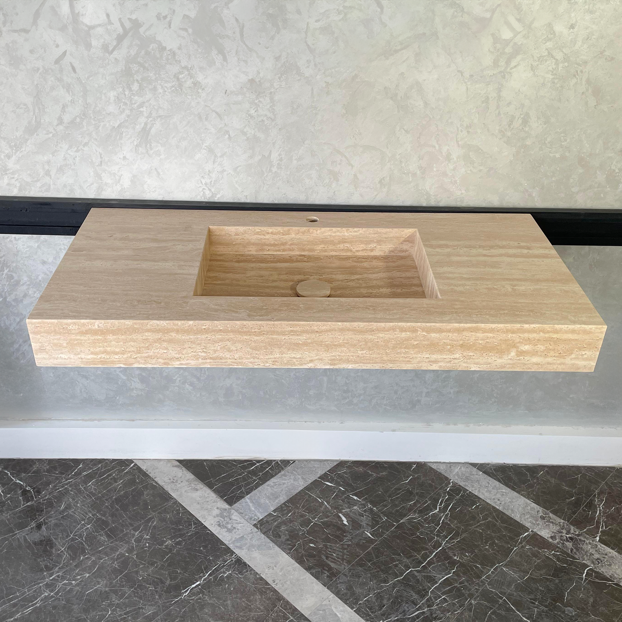 Travertine Natural Stone Handcrafted Bathroom Sink - Spa Style