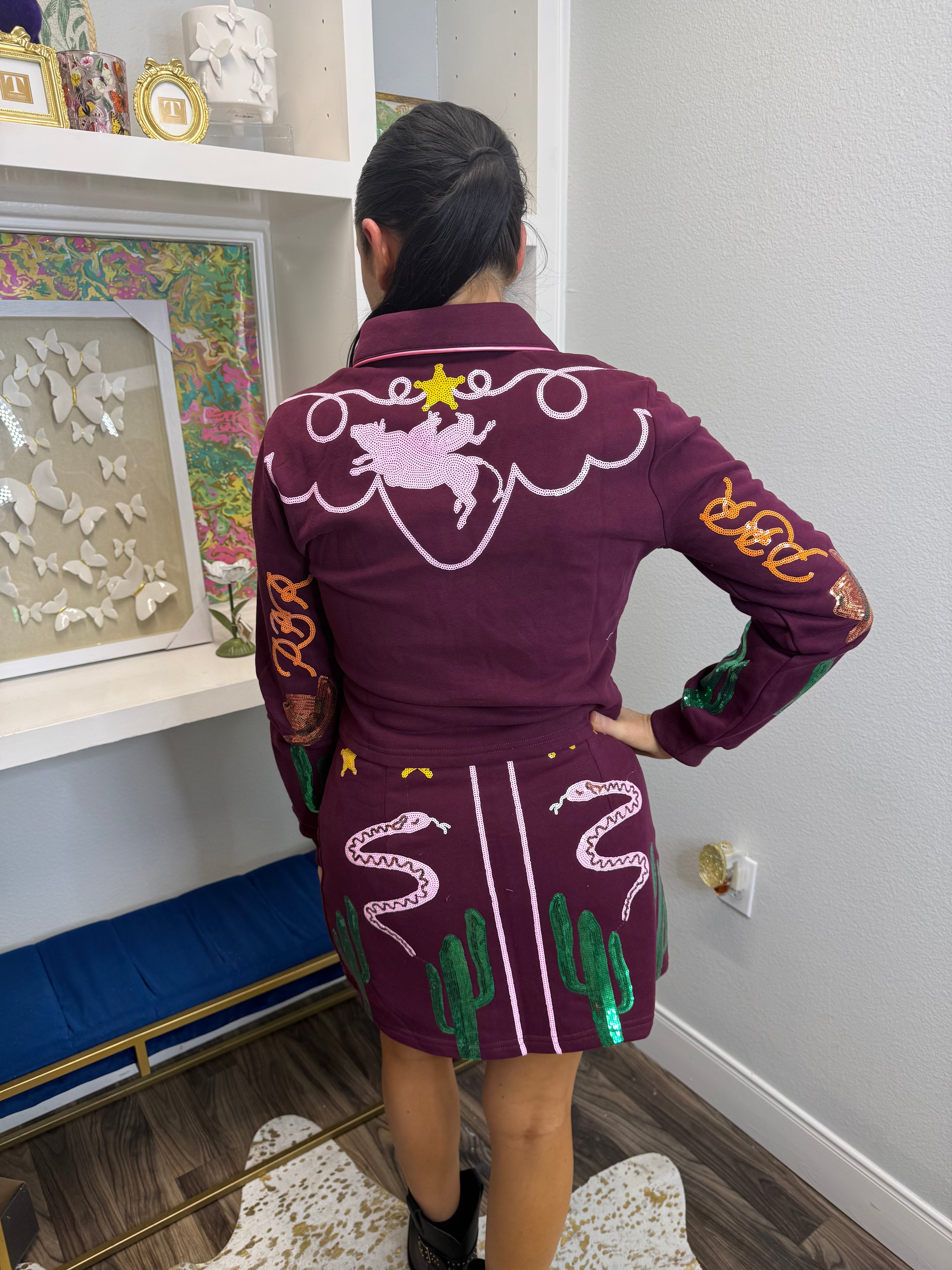 QOS Maroon PBR Long Sleeve Icon Top
