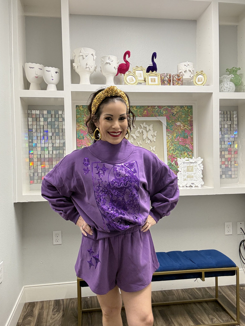 Queen of Sparkles Purple QOS Sparkle Logo Short