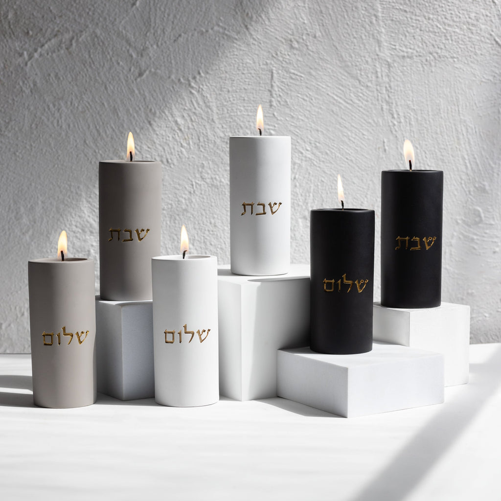 Concrete Gold Shabbat Candle Holders - Concrete Gold Series
