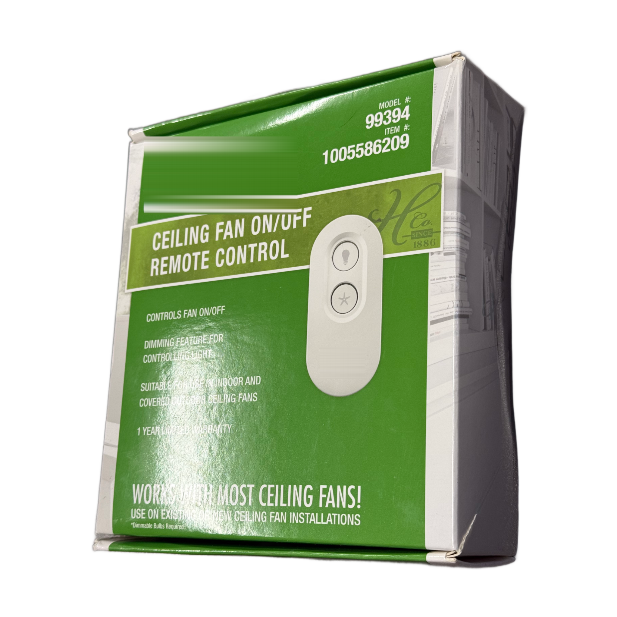 Substitute for Hunter Universal On/Off Damp Rated Ceiling Fan Remote Control White - 99394 K6018-02 [63T-AC83T-KIT]