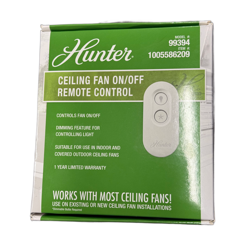 Substitute for Hunter Universal On/Off Damp Rated Ceiling Fan Remote Control White - 99394 K6018-02 [63T-AC83T-KIT]