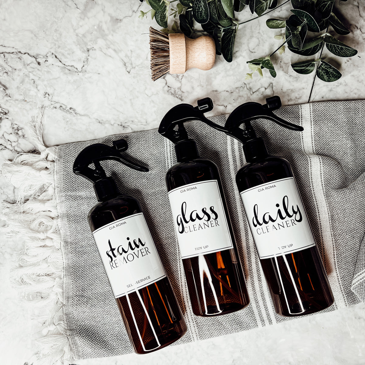 16oz Plastic Spray Bottles With White Or Black Waterproof Labels