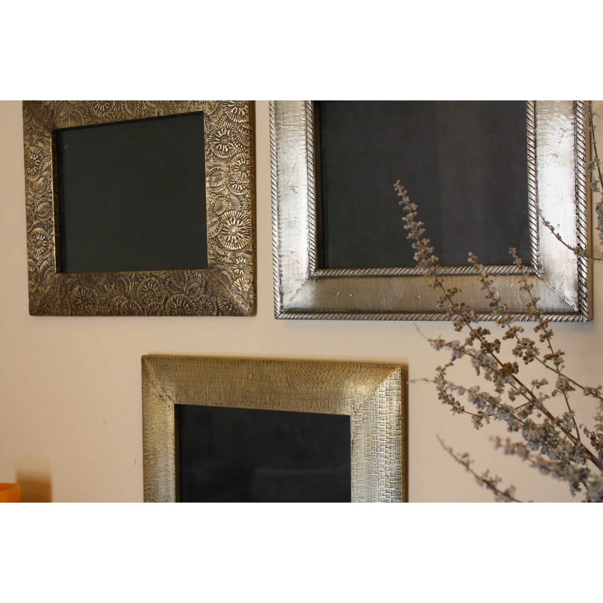 Metal Clad Wood Picture Frame - Silver