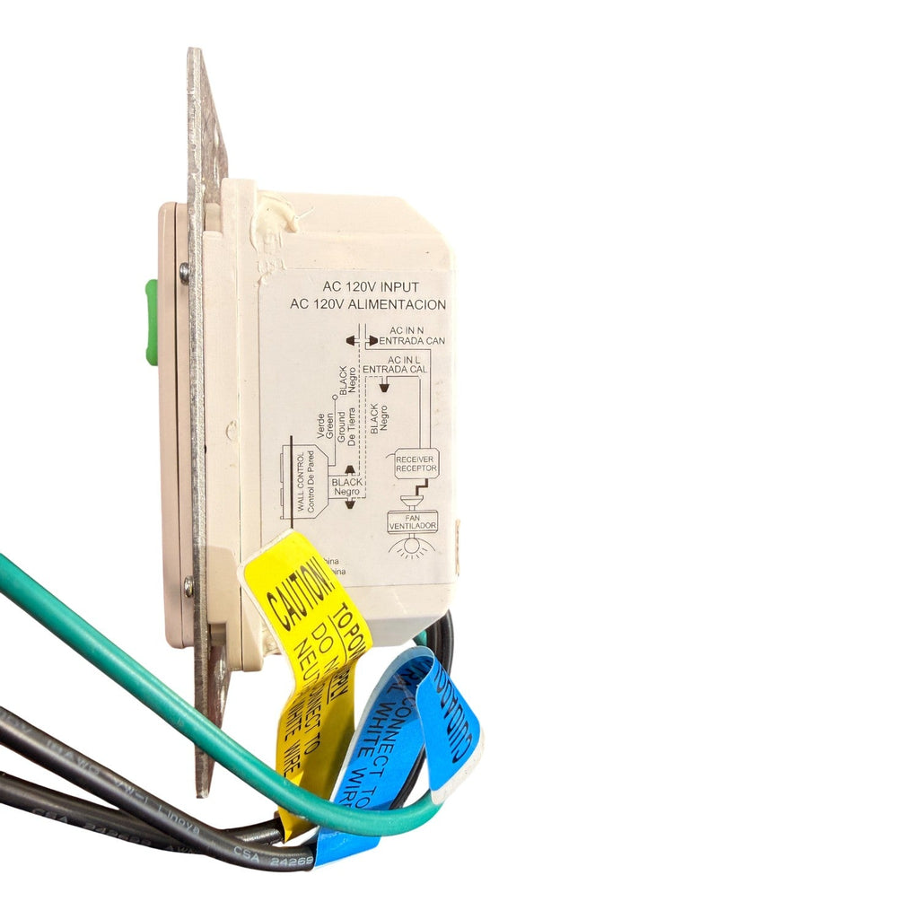 Substitute for Hampton Bay UC9050H Wired Ceiling Fan Wall Plate Remote Control CHQ9050H | Wired | 4-dip - UC9050H [CH9051T]