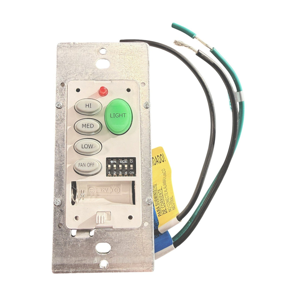 Substitute for Hampton Bay Universal 3-Speed Wall Plate Remote control Ceiling fan Kit | UC9050H Remote | UC7067RYAI Receiver - 1000408143 [UC9051T-WIRED/UC7067FMRX]