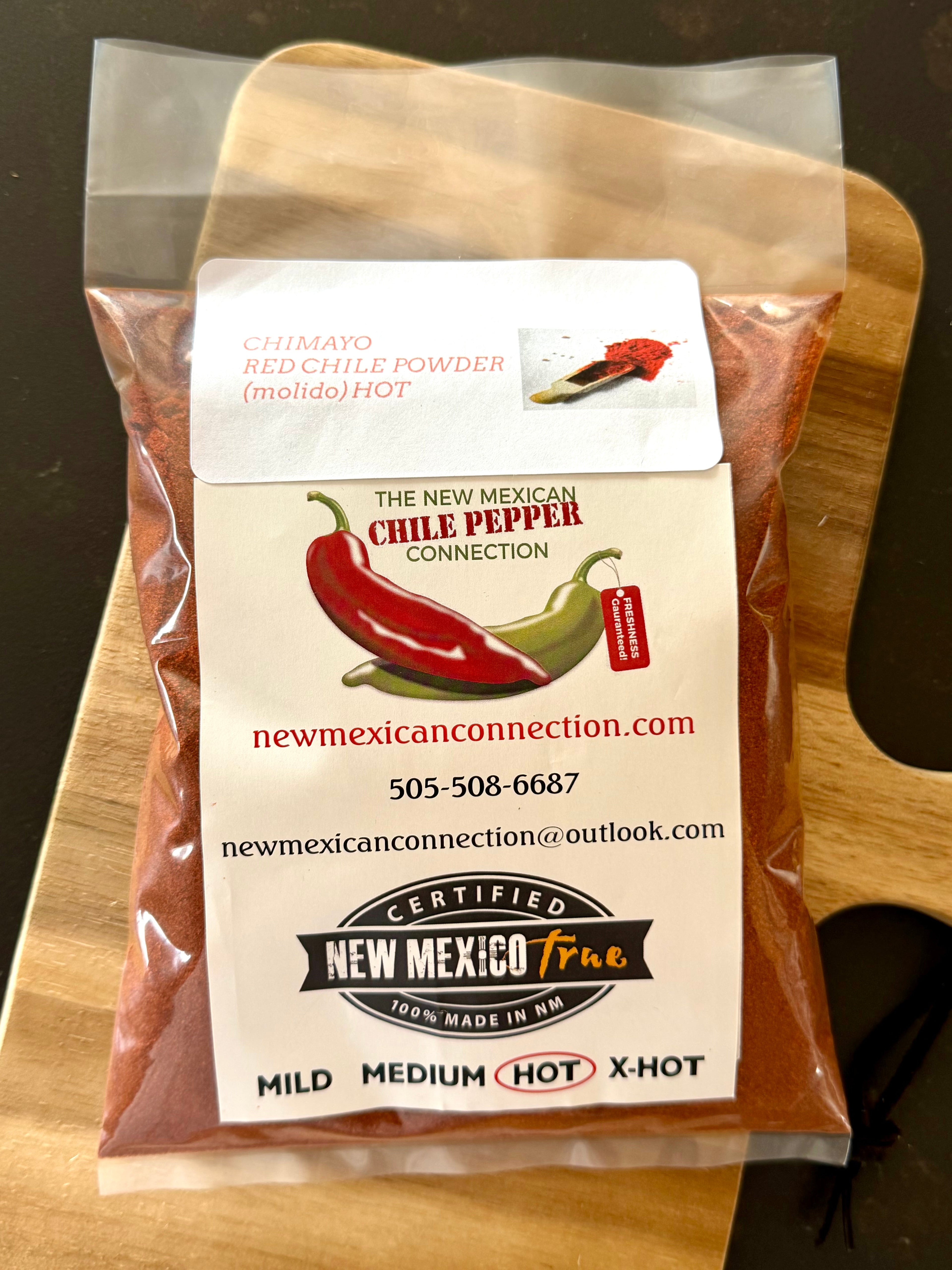 CHIMAYO CHILE POWDER (molido) RED - HOT & MEDIUM
