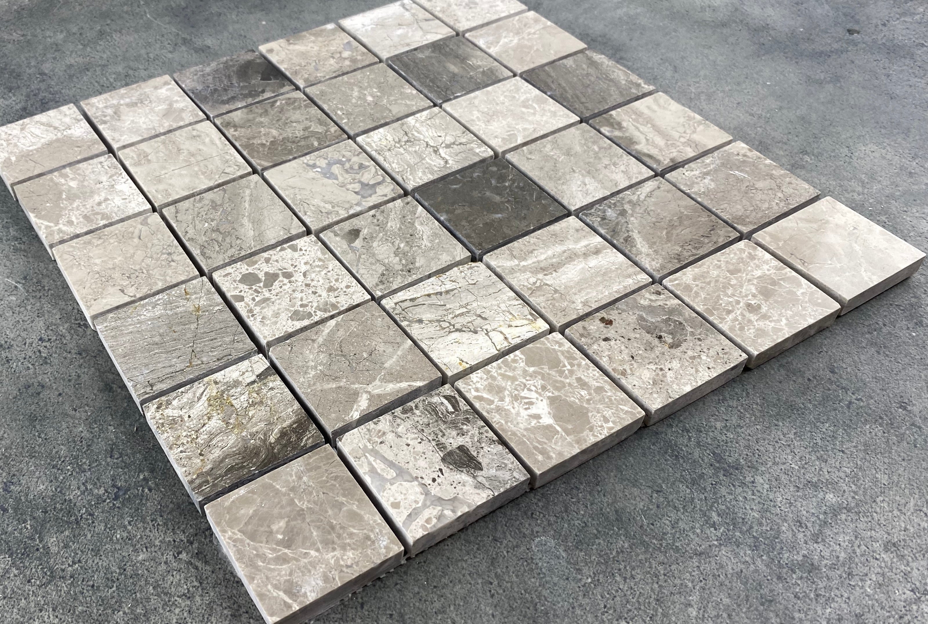 Silver Shadow Marble Natural Stone Mosaic Tile - Honed Finish 12x12 Mesh Backing
