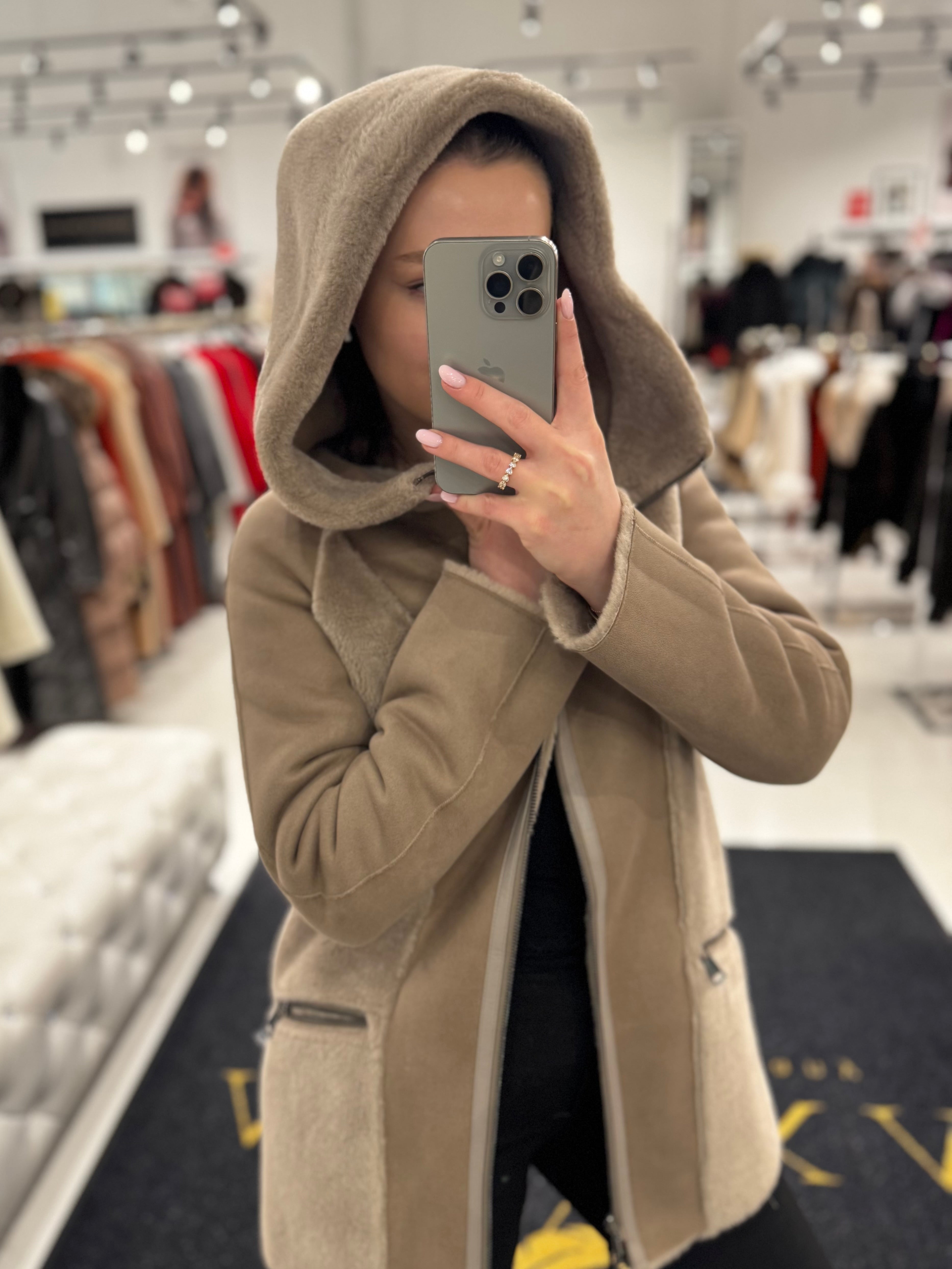 ⇆  Reversible Faux Fur–Suede Hooded Jacket