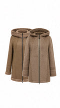 ⇆ Reversible Faux Fur & Suede Jacket with Hood