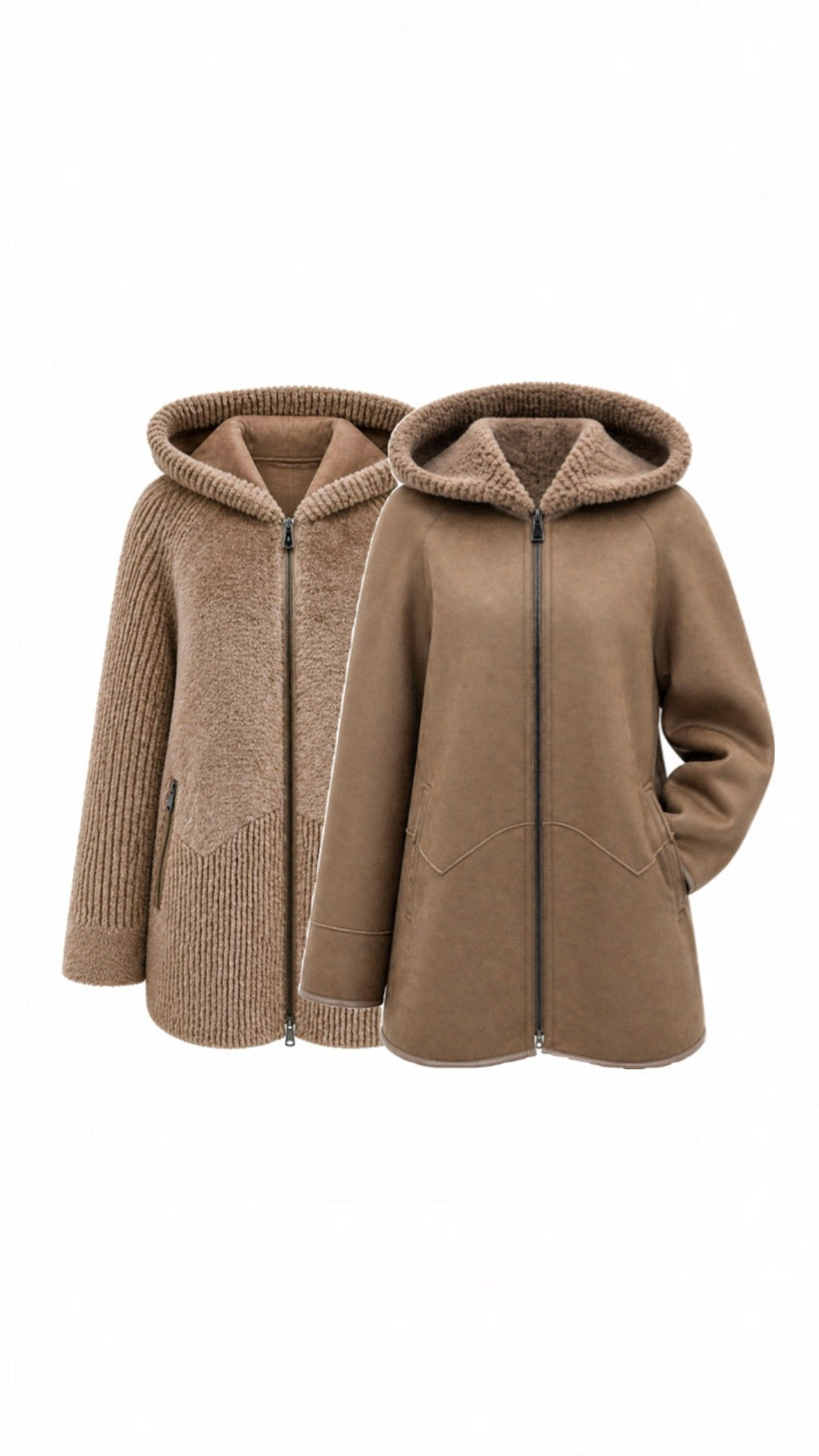 ⇆ Reversible Faux Fur & Suede Coat