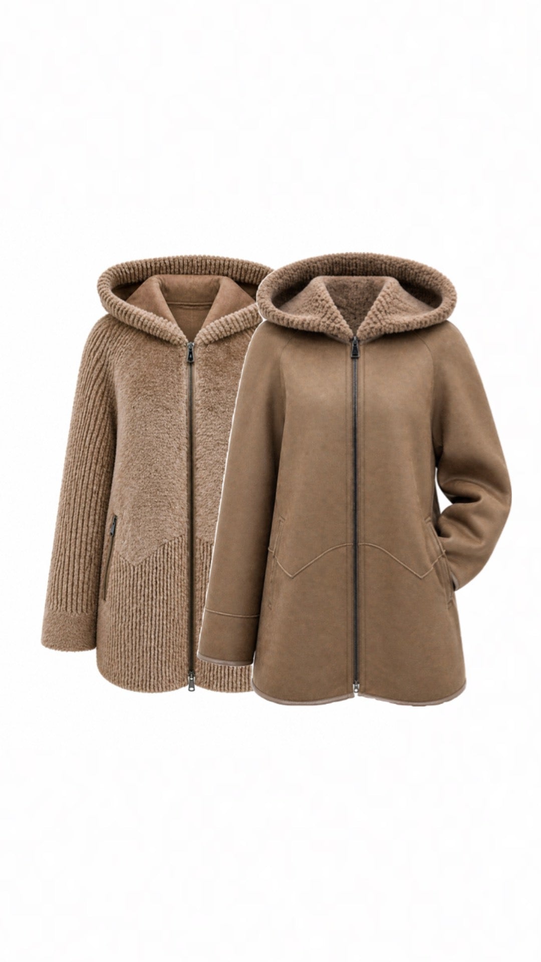 ⇆ Reversible Faux Fur & Suede Coat