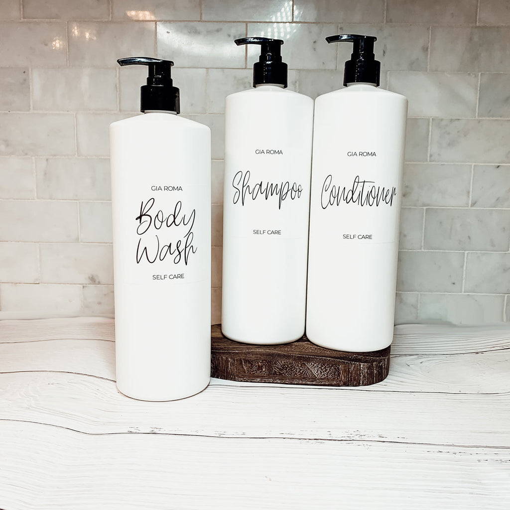 32oz White Plastic Refillable Dispenser Bottles - Reusable Soap Lotion Pump
