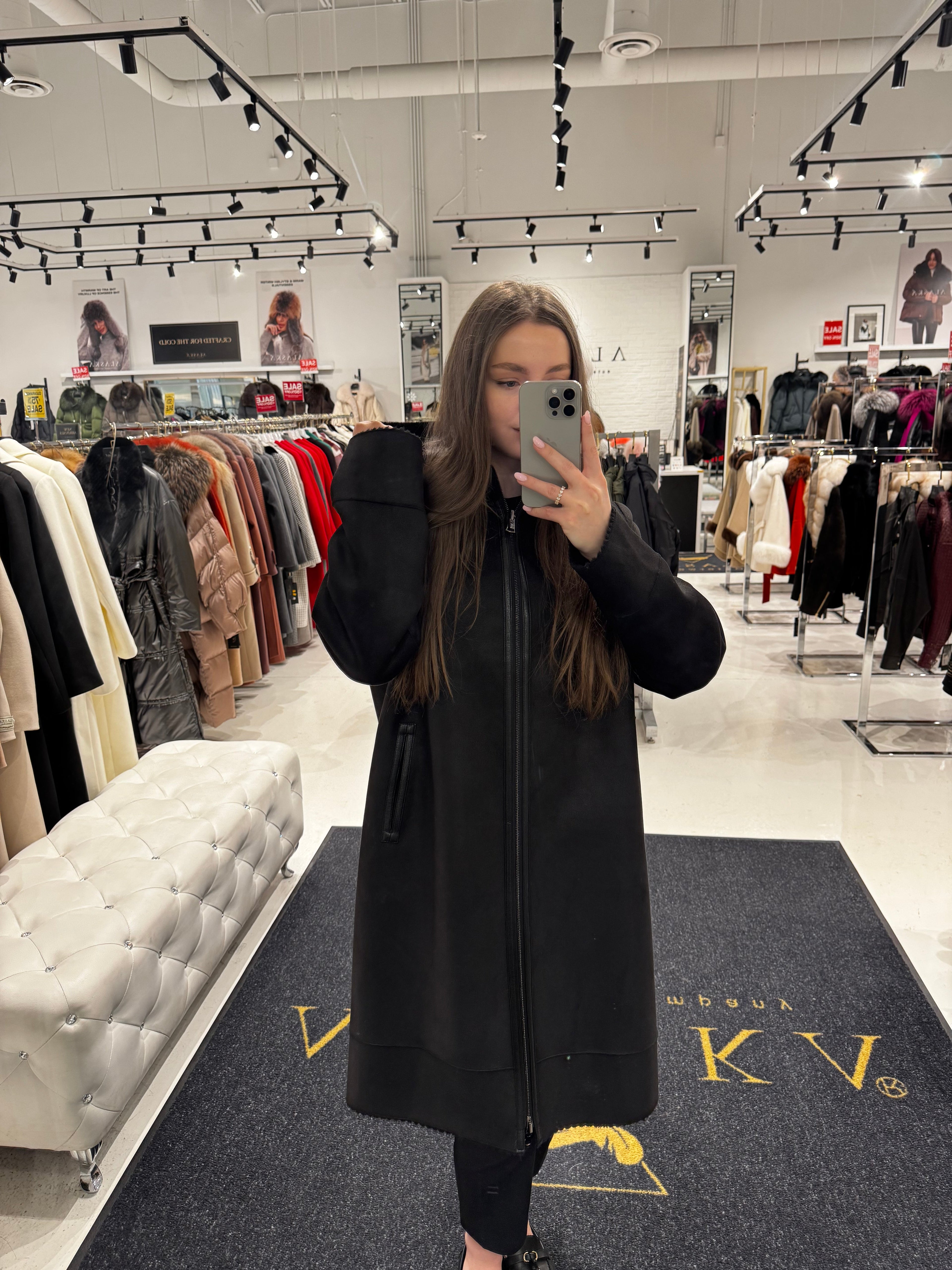 ⇆ Reversible Faux Fur & Suede Coat