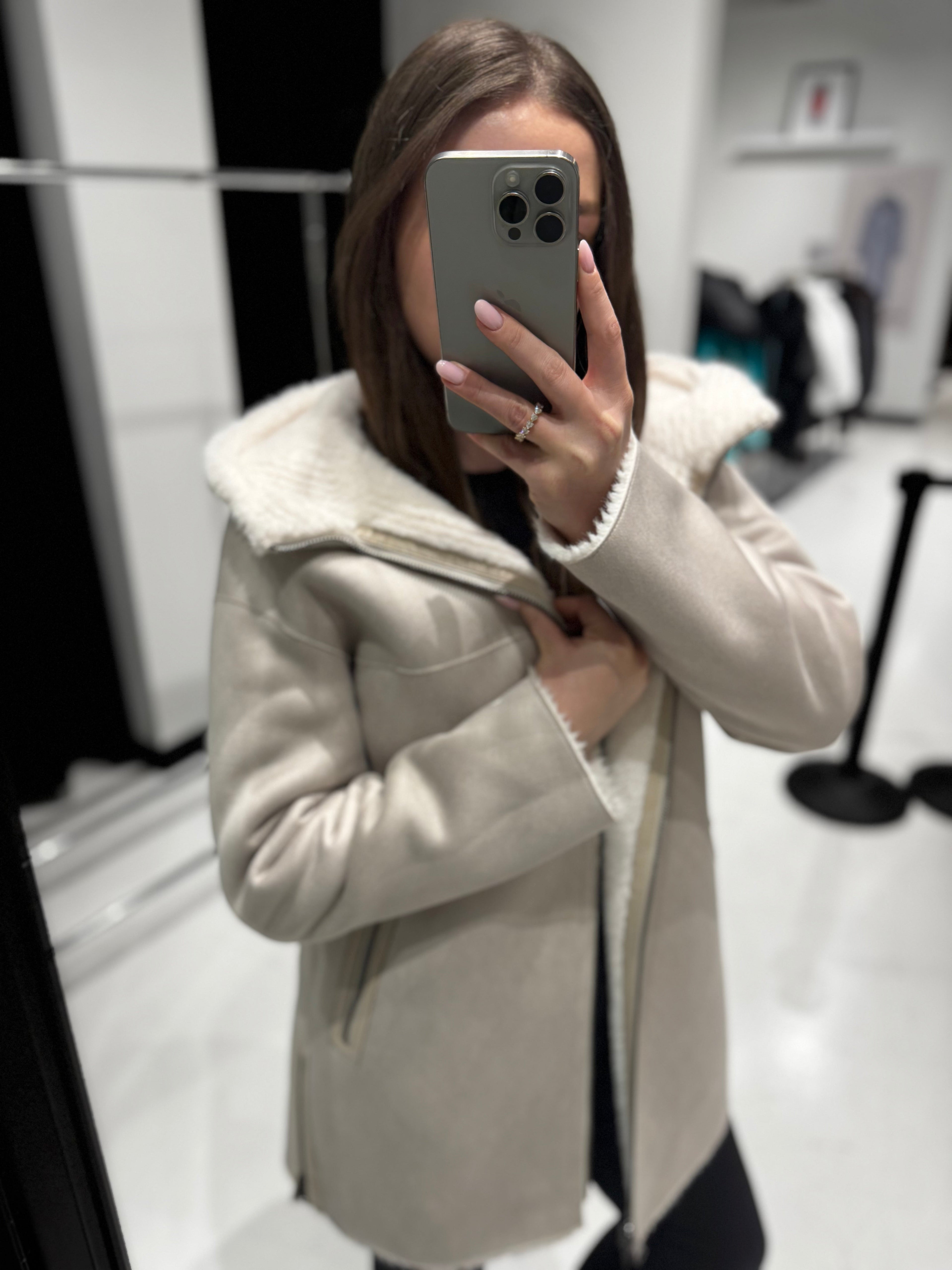 ⇆ Reversible Faux Fur & Suede Hooded Jacket