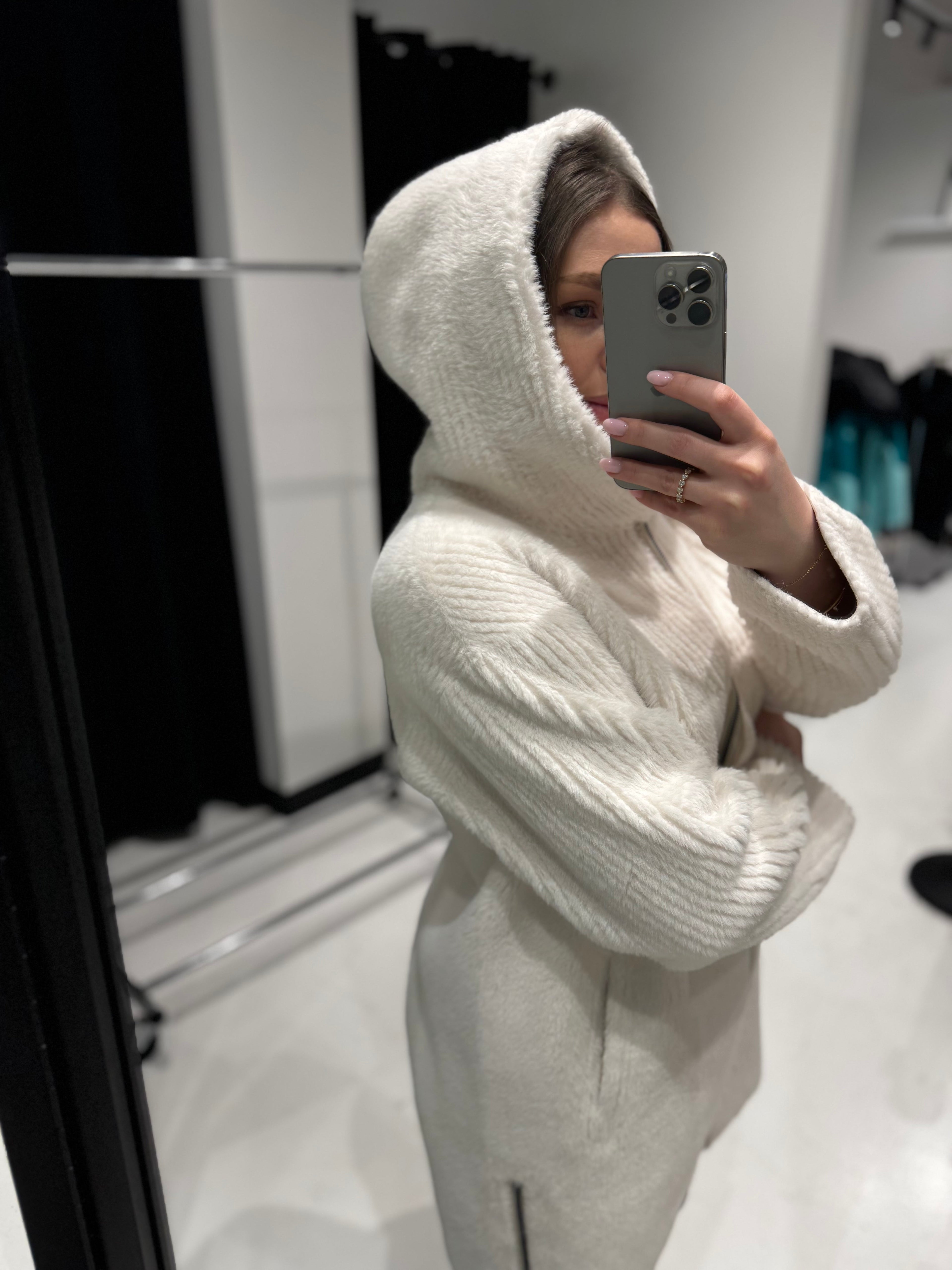⇆ Reversible Faux Fur & Suede Hooded Jacket