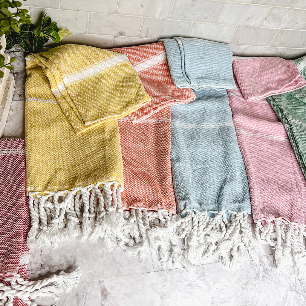 Turkish Hand Towel Oversized 100% Cotton Peshtemal Lightweight Absorbent