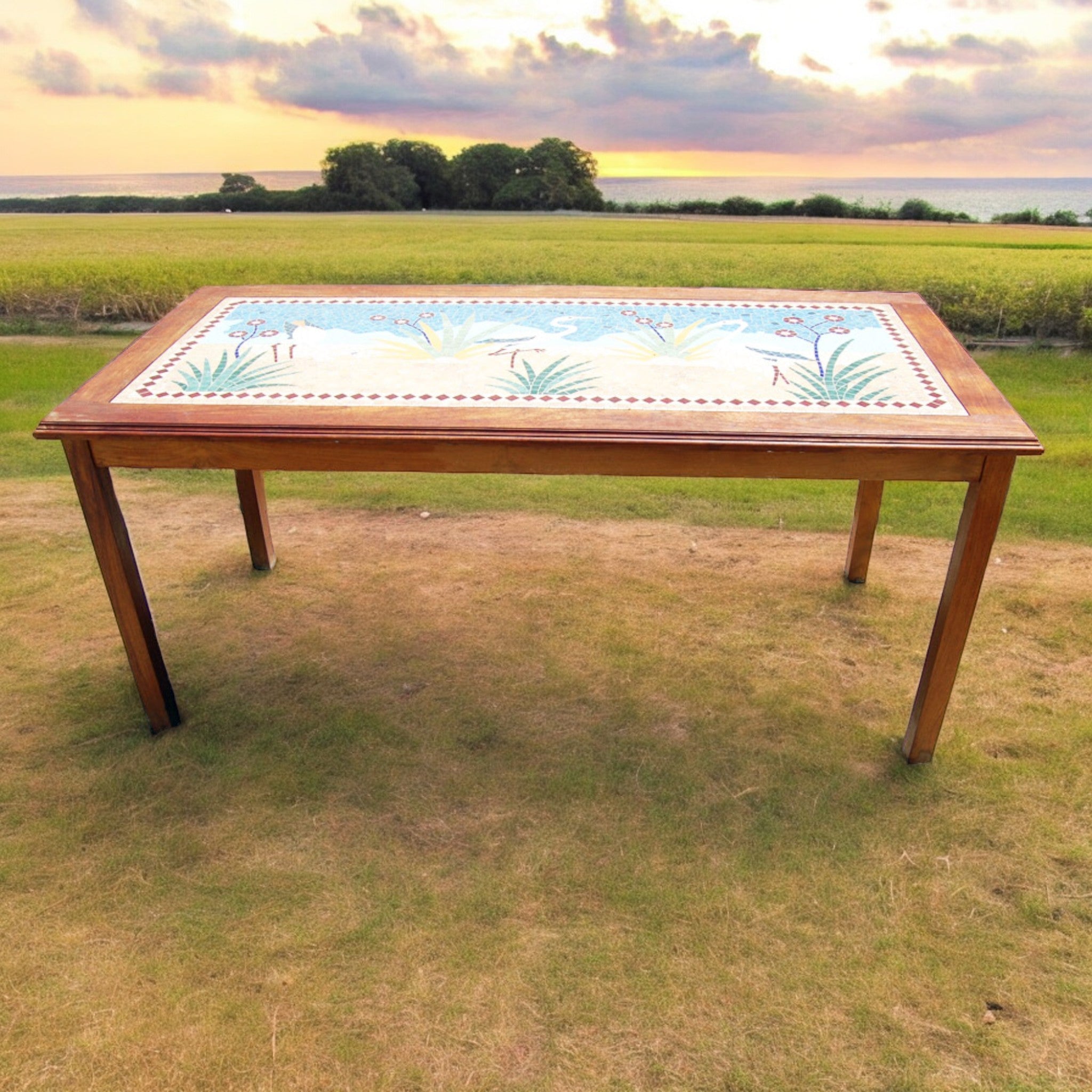 Coffee Table Mosaic Tile Inlay  33" x 60" Top