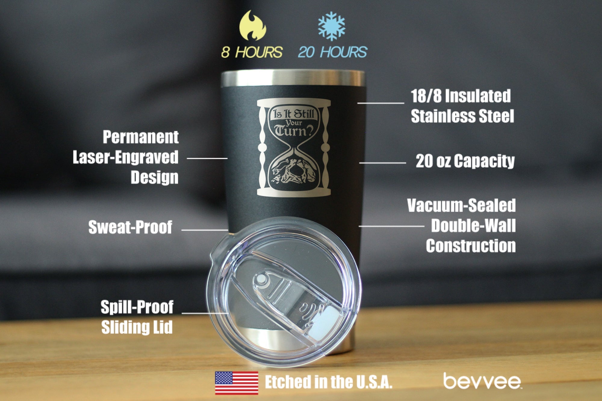 Is It Still Your Turn? Insulated Coffee Tumbler with Sliding Lid Board Game Accessories and RPG Gamer Gifts 20oz Stainless Steel Tumbler