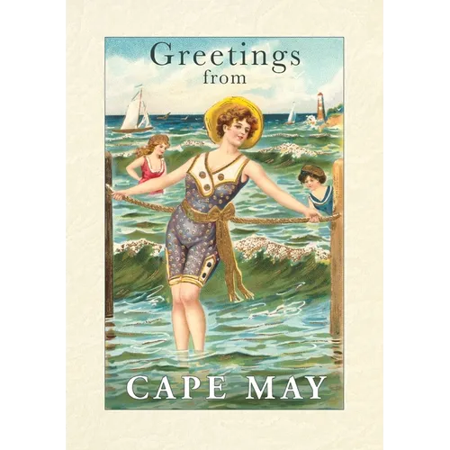 Vintage Lined Notebook Greetings from Cape May, New Jersey - Paperback