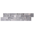 Ice Blue Split-Face Natural Marble 3D Ledger Wall Panel 6x24