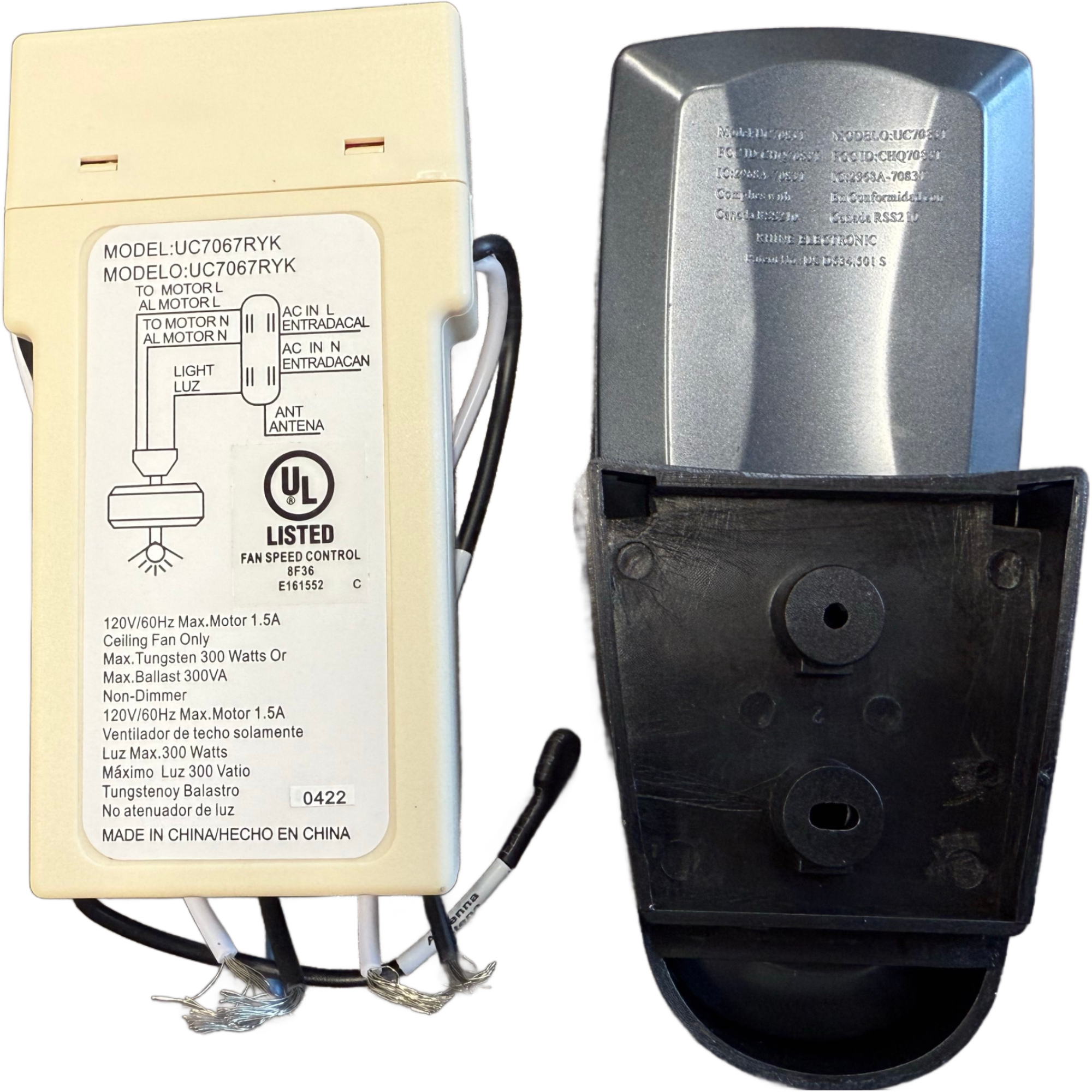 Substitute for Home Decorators Collection Royal Breeze 60 in. Tarnished Bronze Hand Held Remote w/Receiver Kit [63T-AC83T-KIT]