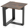 Industrial Sofa End Table with Metal Frame