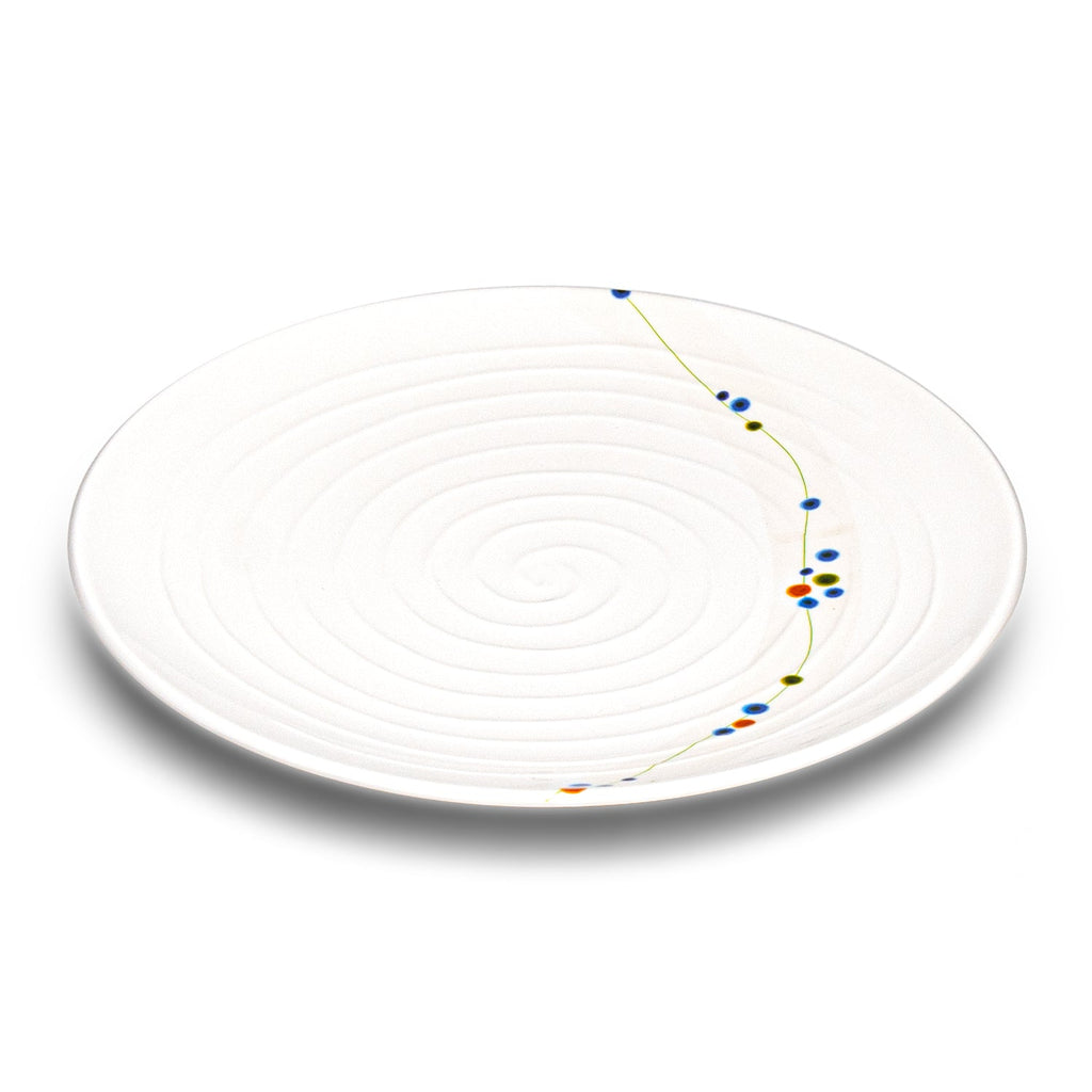 Melamine Dinner Plate, 12pc, 12-1/2"D (Colorful dots)