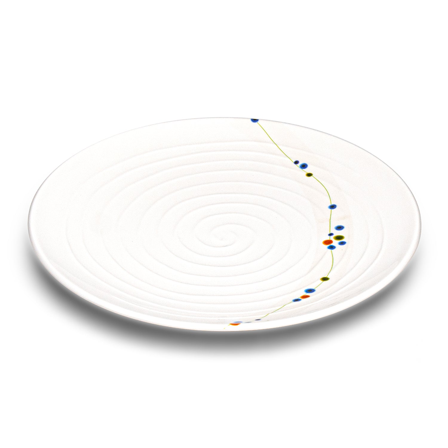 Melamine Dinner Plate, 12pc, 12-1/2"D (Colorful dots)
