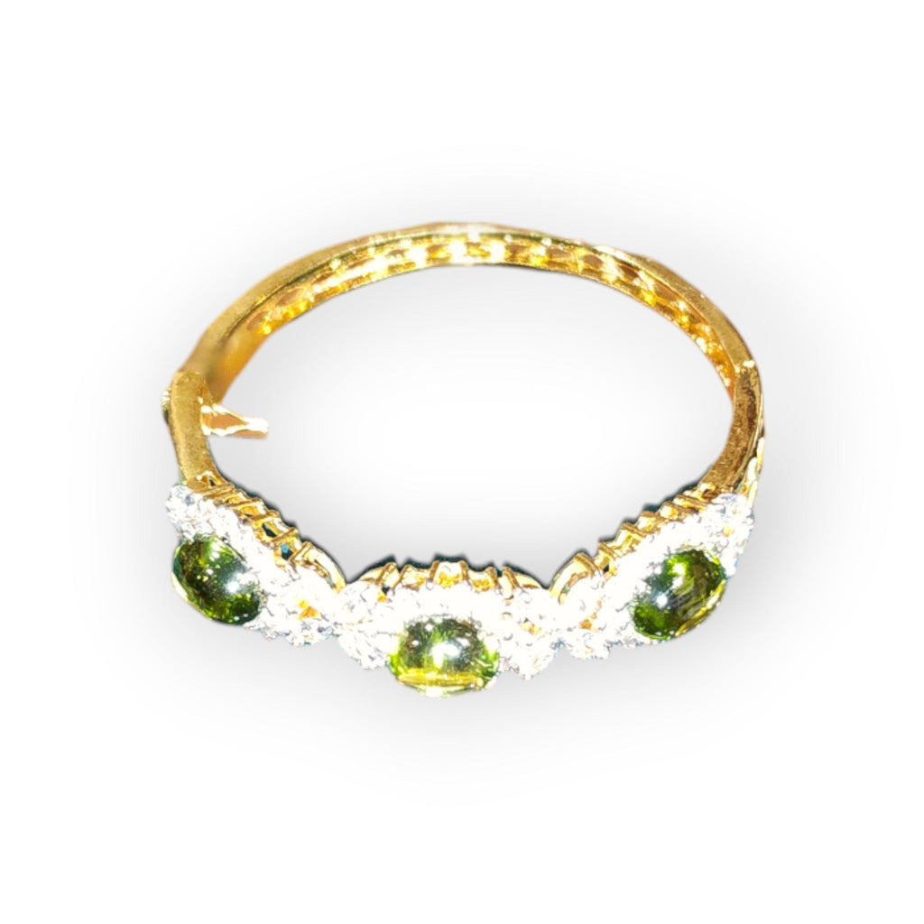 Dipped Gold Bangle with Various Stone 2.3"