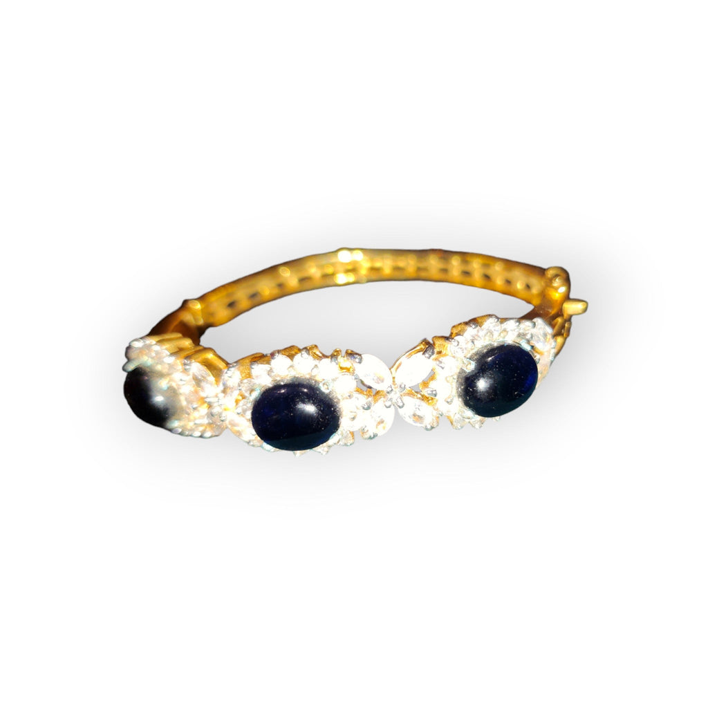 Dipped Gold Bangle with Various Stone 2.3"