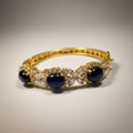 Dipped Gold Bangle with Various Stone 2.3"