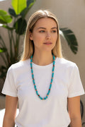 Turquoise Necklace Red Stone Accent