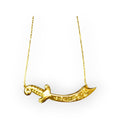 Gold Dip Scimitar and 18" Necklace 5 Micron 24K