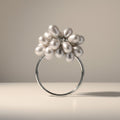 Silver Pearl Ring Cluster