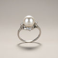 Single White-Pearl Silver Ring 8.5