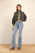 Jean Leia Velvet Military