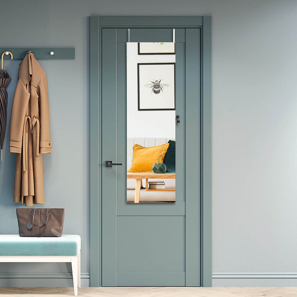 Wall Door Mounted Jewelry Armoire with Frameless LED Mirror