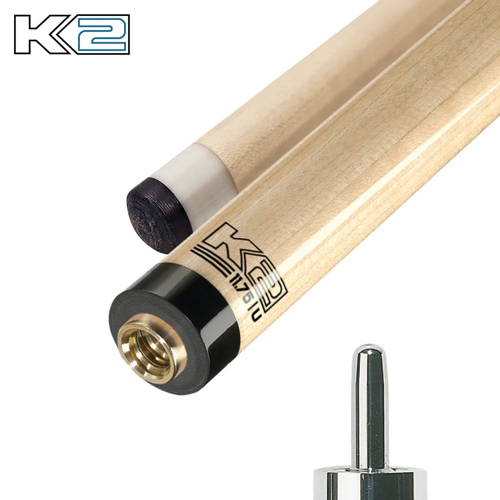 K2 KL193 Cue With Floating Cocobolo/Black Point Design & Leather Lore Wrap
