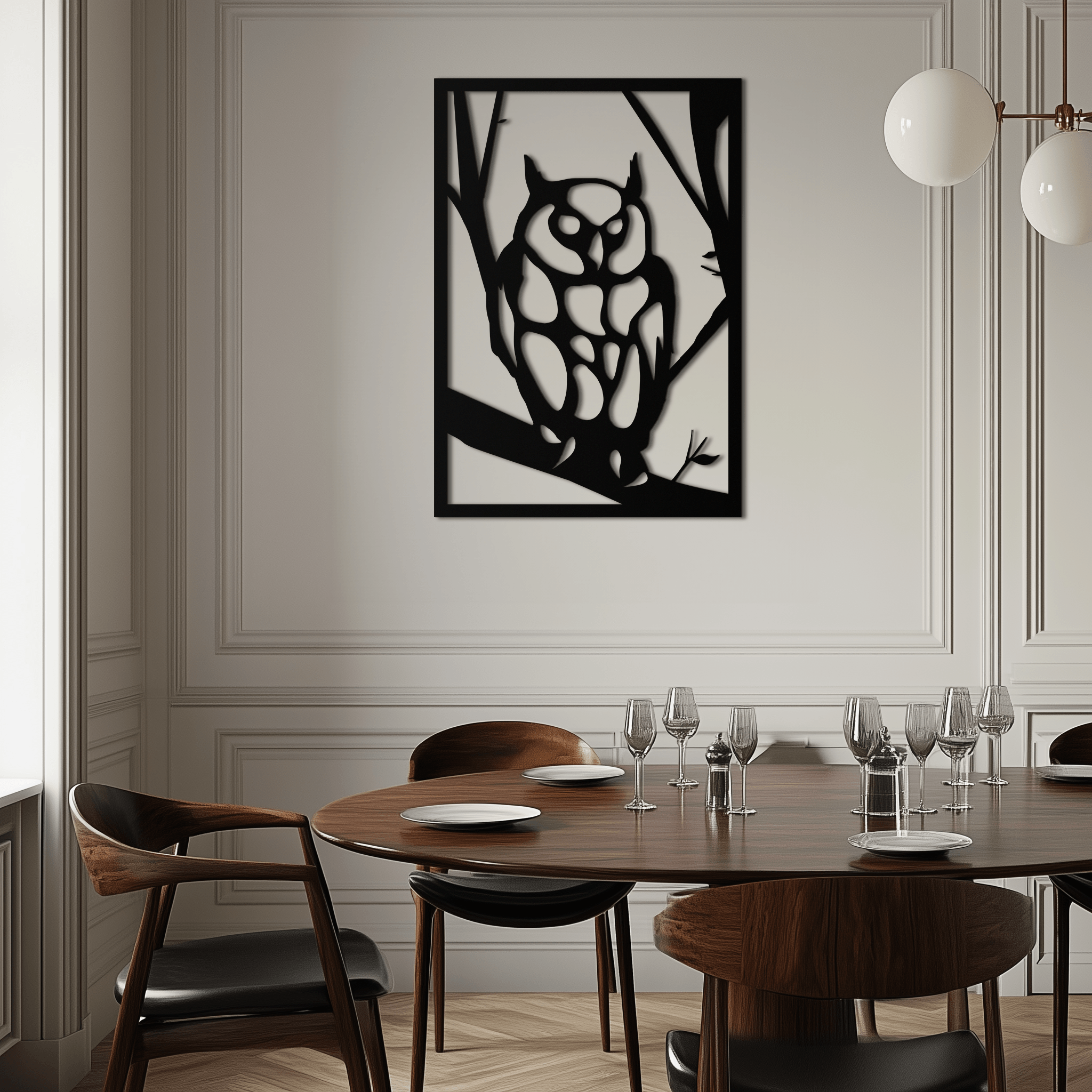 Modern Steel Owl Wall Art - Contemporary Metal Sculpture for Home and Office Decor