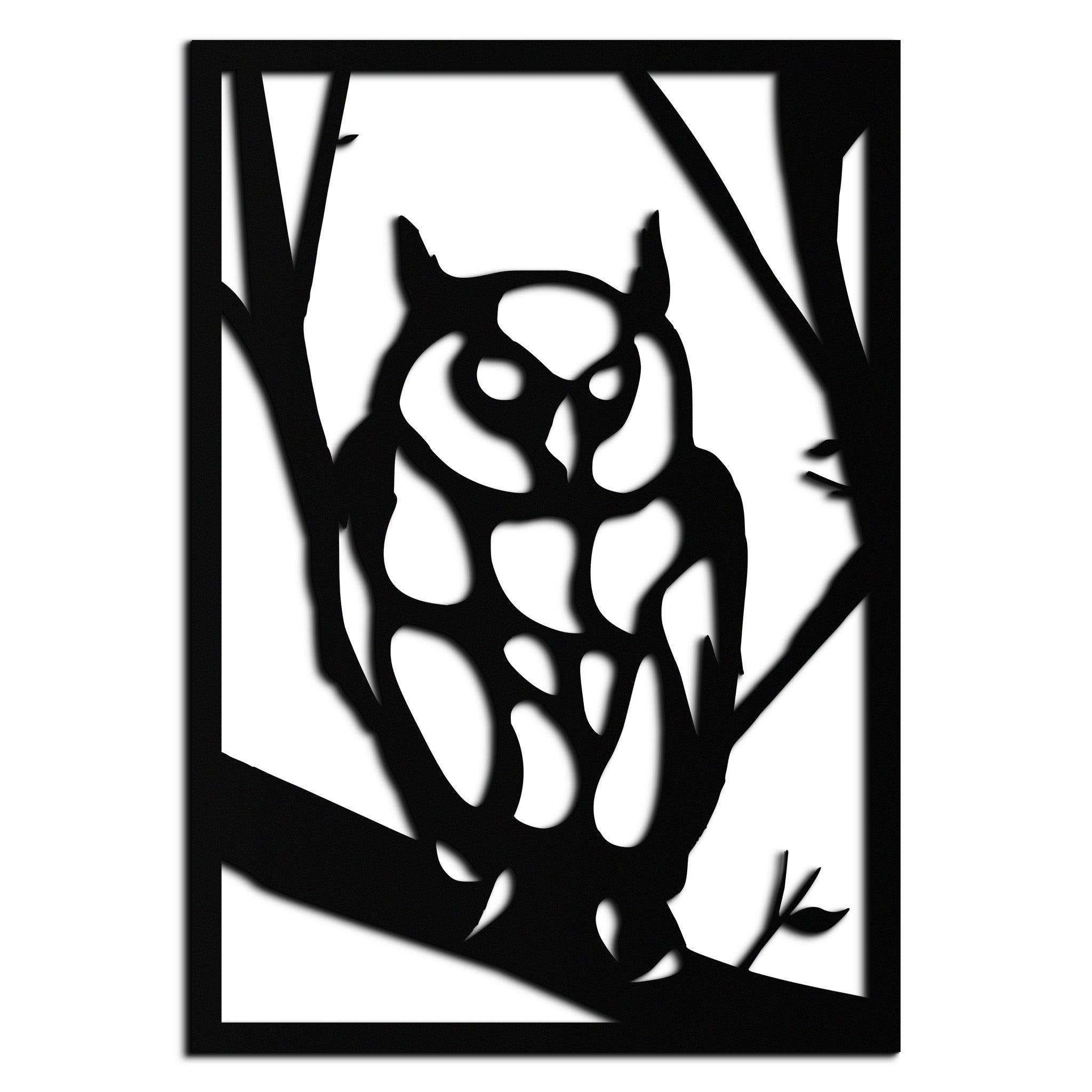 Modern Steel Owl Wall Art - Contemporary Metal Sculpture for Home and Office Decor